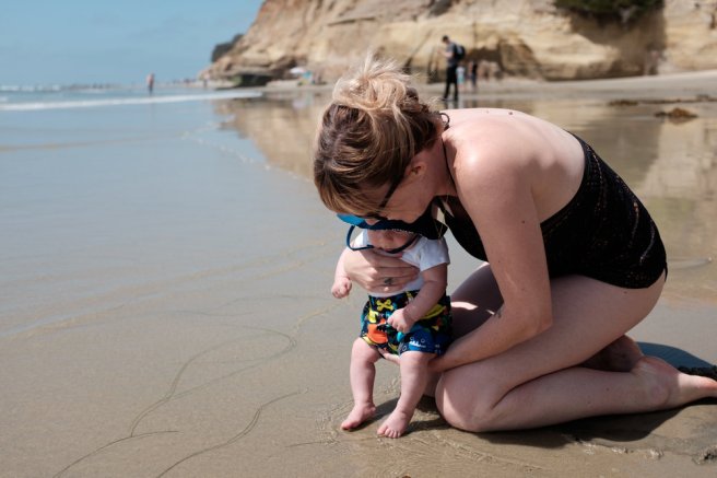  Touching the water for the first time 